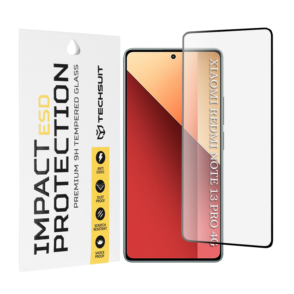 Ochranné sklo Techsuit ESD pro Xiaomi Redmi Note 13 Pro 4G Poco M6 Pro 4G černé