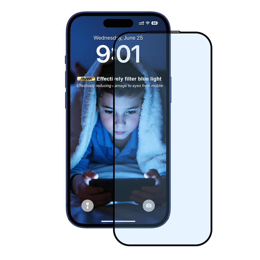 ANANK 2.5D 5X Zesílený Ochranný Kryt Displeje Proti Modrému Světlu iPhone 17 Černý