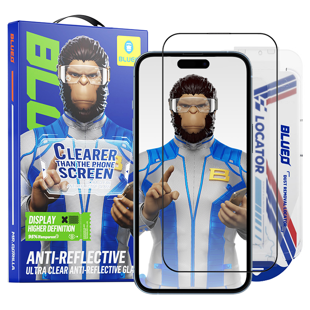 Blueo Anti-Reflective HD sklo s aplikátorem Pro iPhone 14 Pro Max černé