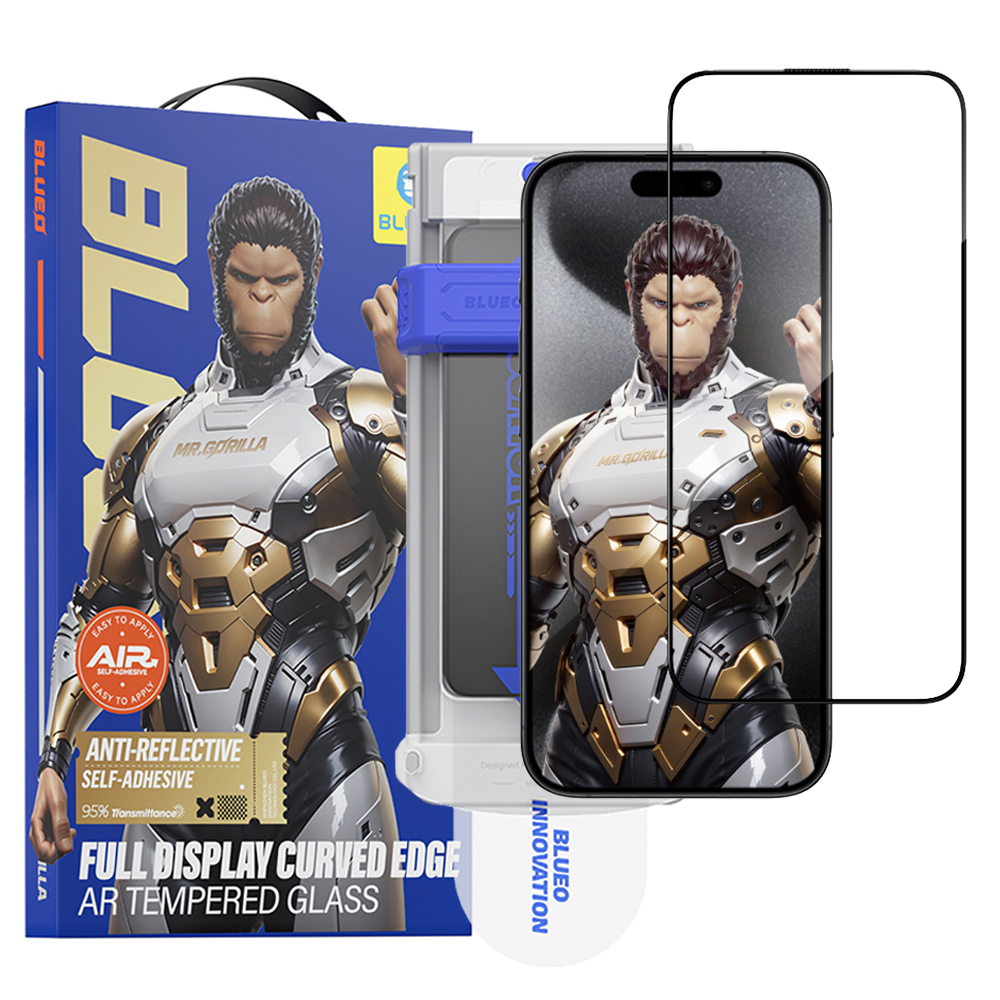 Blueo 3D ochranné sklo s aplikátorem pro iPhone 16 Pro Max iPhone 17 Pro Max černé