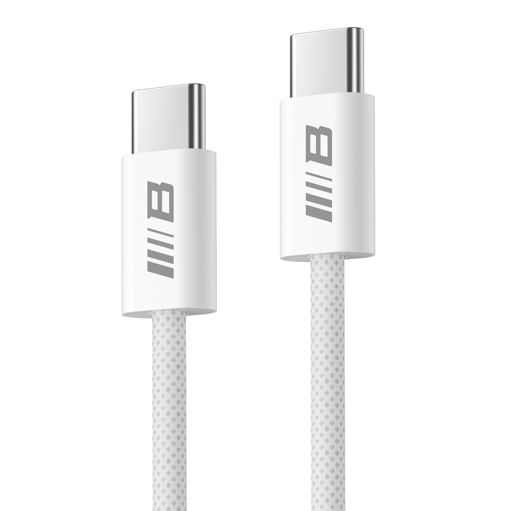 Blueo datový kabel Type-C na Type-C rychlé nabíjení opletený 1.2m bílý