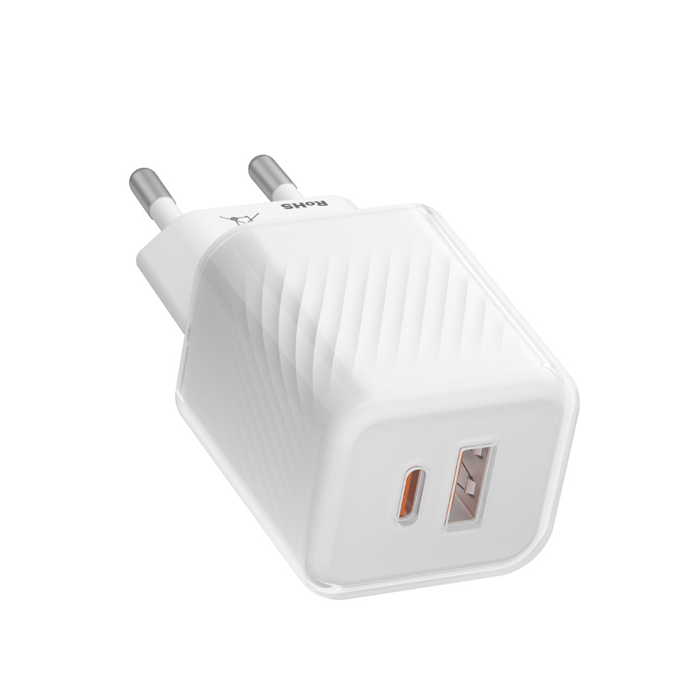 Nabíječka Blueo Dual Port 1x USB 1x Type-C GaN 35W bílá