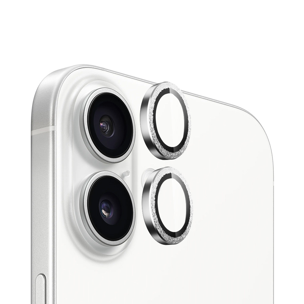 Blueo Original Metal Frame chránič čočky iPhone 16 iPhone 16 Plus stříbrný