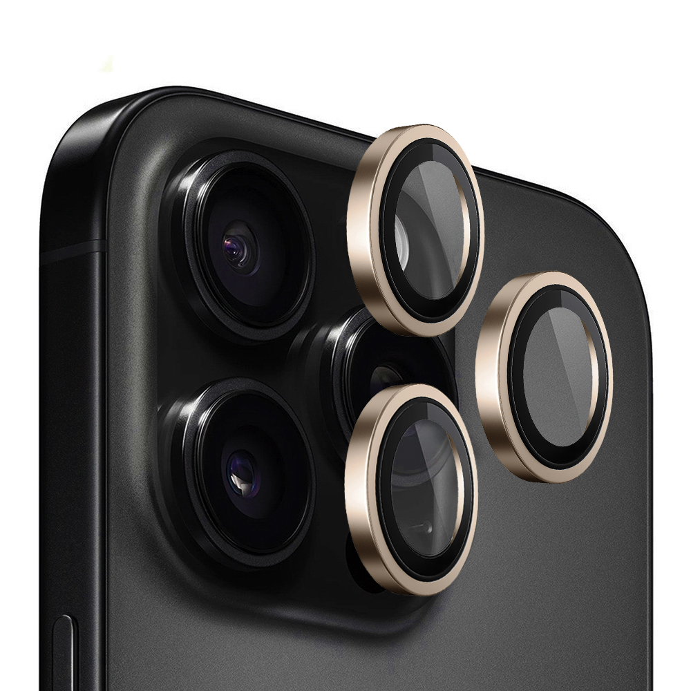 Blueo Original Metal Frame Lens Protector pro iPhone 16 Pro/Pro Max zlatý titan