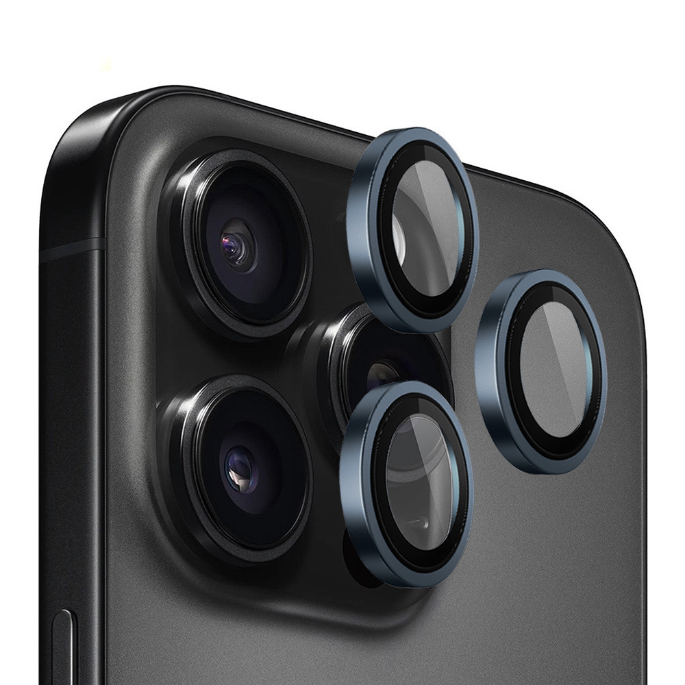 Blueo Original Metal Frame chránič čočky iPhone 15 Pro modrý