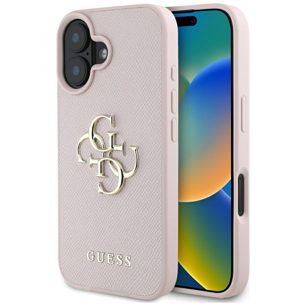 Guess Hardcase Grained Big 4G Logo Small Classic Logo iPhone 16 růžová