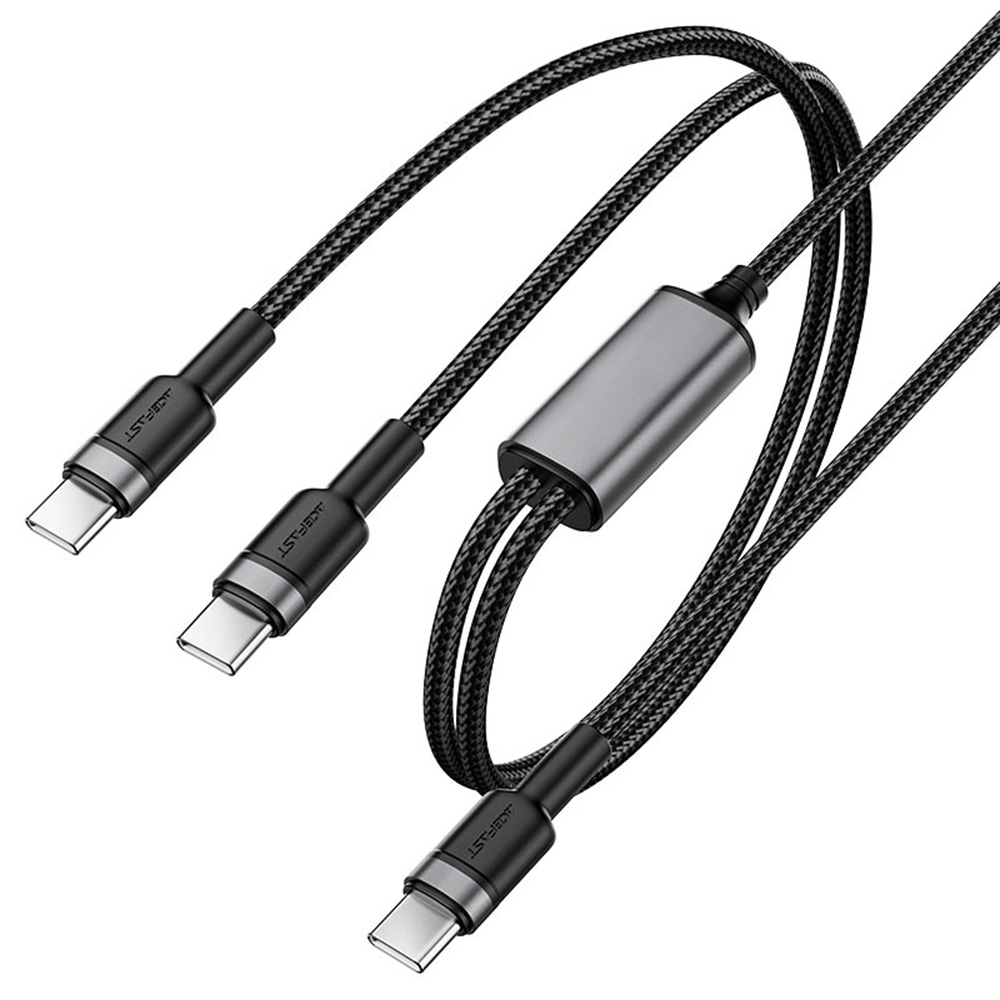 Acefast Datový kabel 2v1 C22-02 Rychlé nabíjení Type-C na 2xType-C 1.25m černý