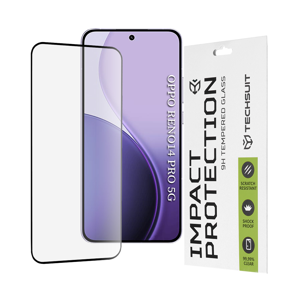 Ochranné sklo Techsuit 111D pro Oppo Reno14 Pro černé