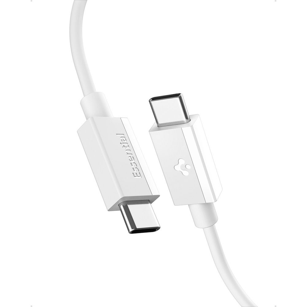 Spigen Data Cable Essential EB6010CC Rychlonabíjecí 2x Type-C 1m bílá