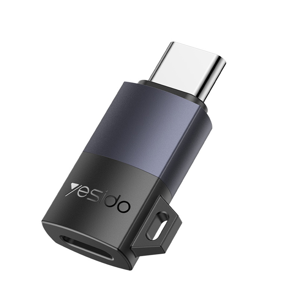 Yesido OTG adaptér GS28 Lightning na Type-C 60W rychlé nabíjení 480Mpb/s hliníková slitina Plug&Play šedý