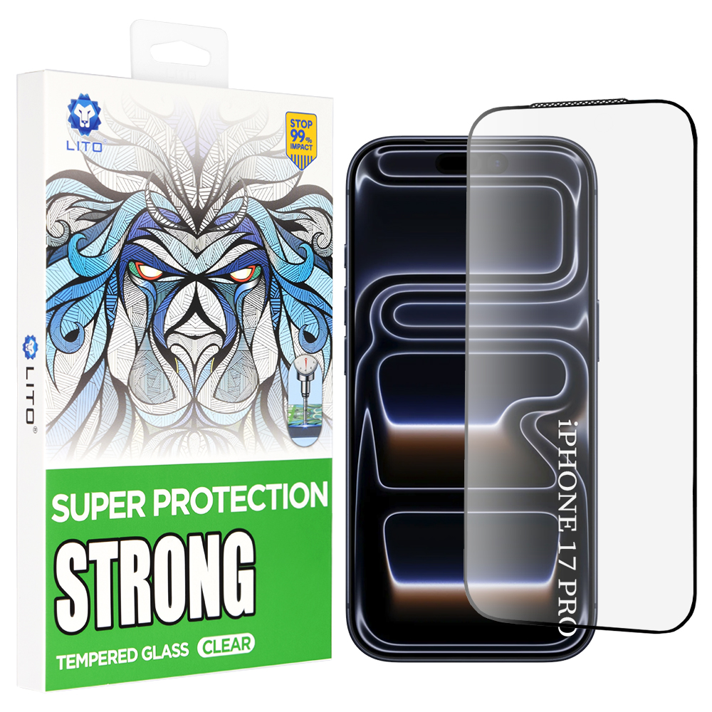 Tvrzené sklo Lito D+ Max Strong pro iPhone 17 Pro-18 Pro černé