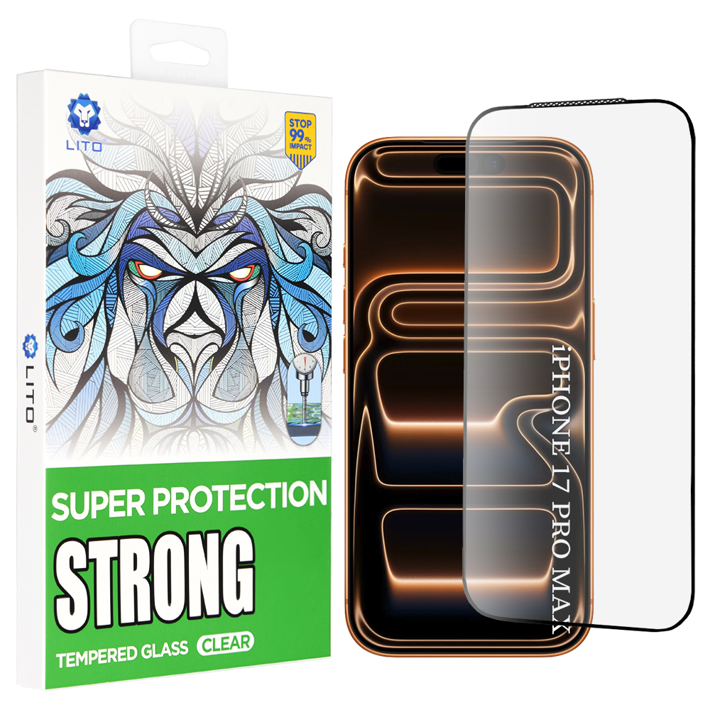 Tvrzené sklo Lito D+ Max Strong pro iPhone 17 Pro Max - 18 Pro Max černé