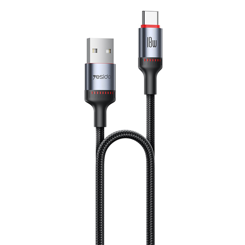 Yesido datový kabel CA129C USB na Type-C rychlé nabíjení 1.2m černý
