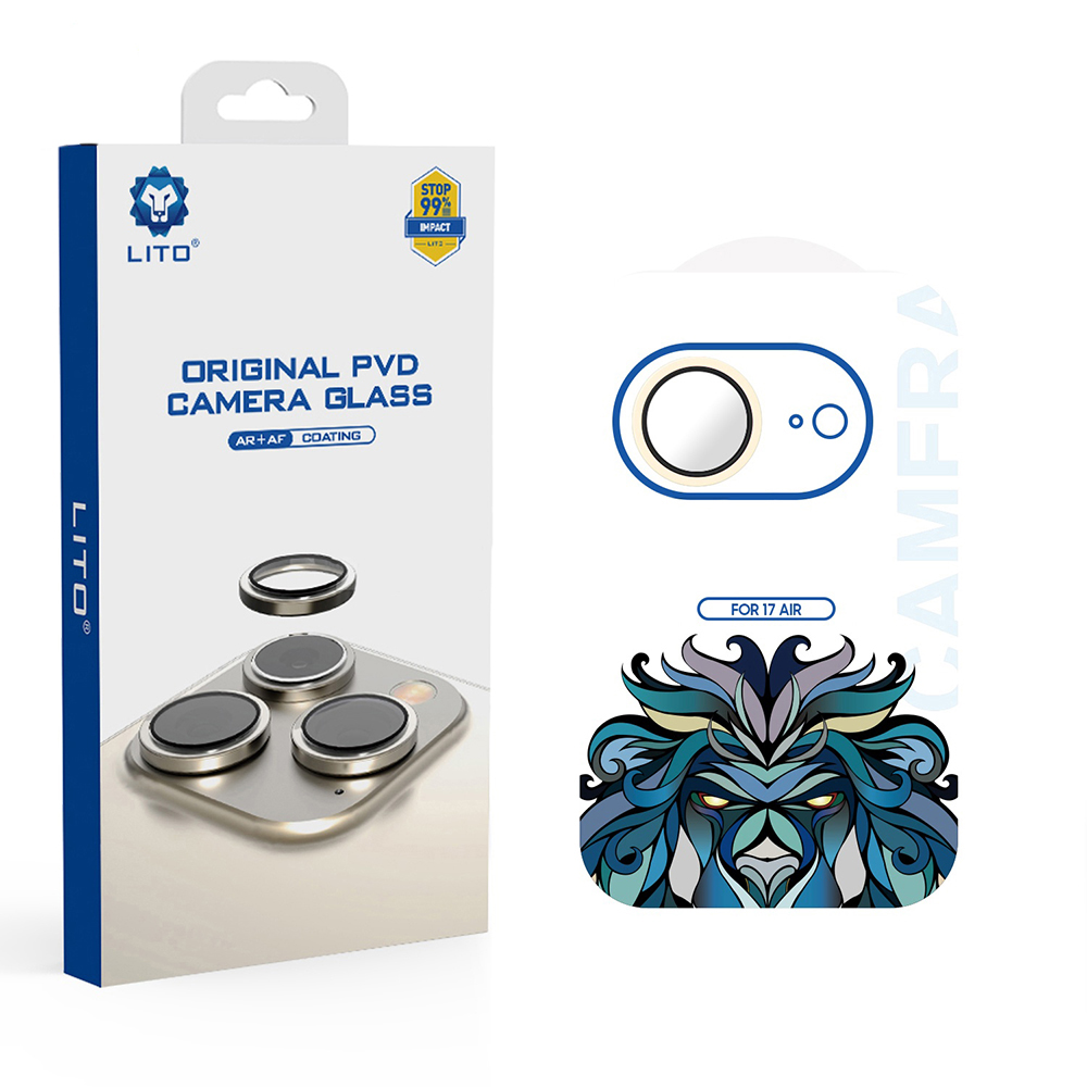 Lito Titanium AR sklo na fotoaparát iPhone 17 Air světle zlatá