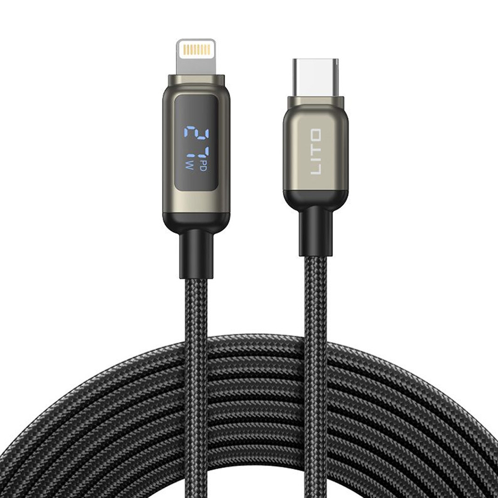 Lito Datový kabel LD15 Type-C na Lightning Rychlé nabíjení Černý