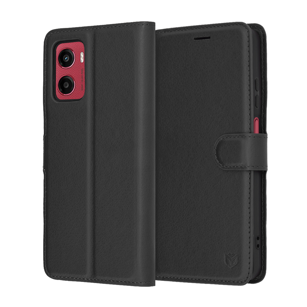 Pouzdro Techsuit Leather Folio pro Motorola Moto G05 E15 černé