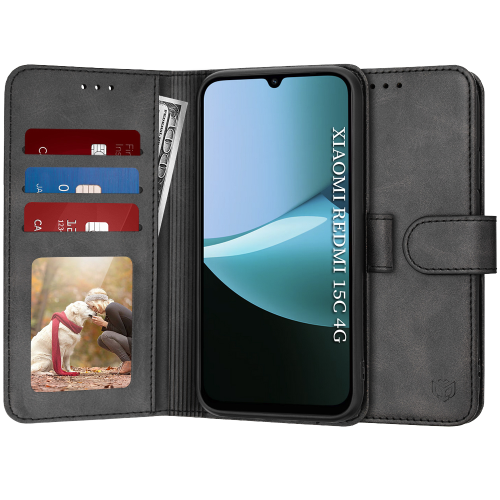 Techsuit pouzdro na deník Xiaomi Redmi 15C 4G 5G Poco C85 4G černé