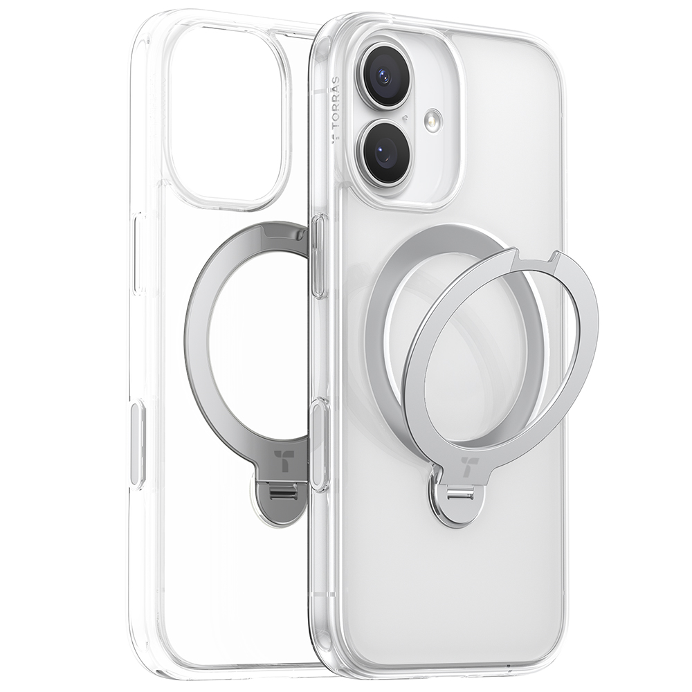 Torras Ostand Spin MagSafe Series iPhone 17 průhledný