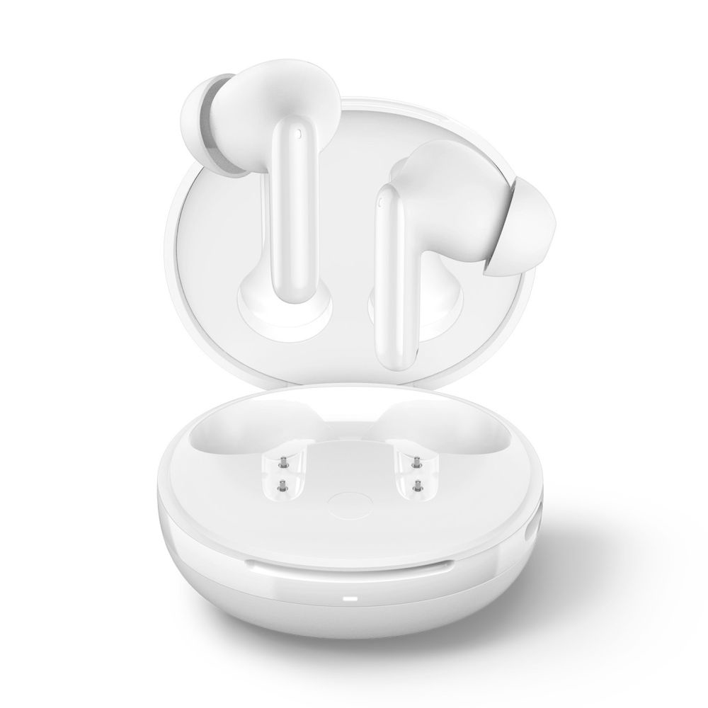 Spigen Wireless Earbuds SA2400 Bluetooth 5.3 s aktivním potlačením hluku mikrofonem dotykovým ovládáním a audio aplikací bílá