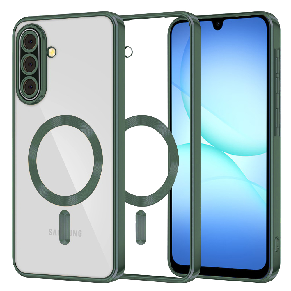 Techsuit Luxury Crystal MagSafe pro Samsung Galaxy A17 5G A17 4G tmavě zelená
