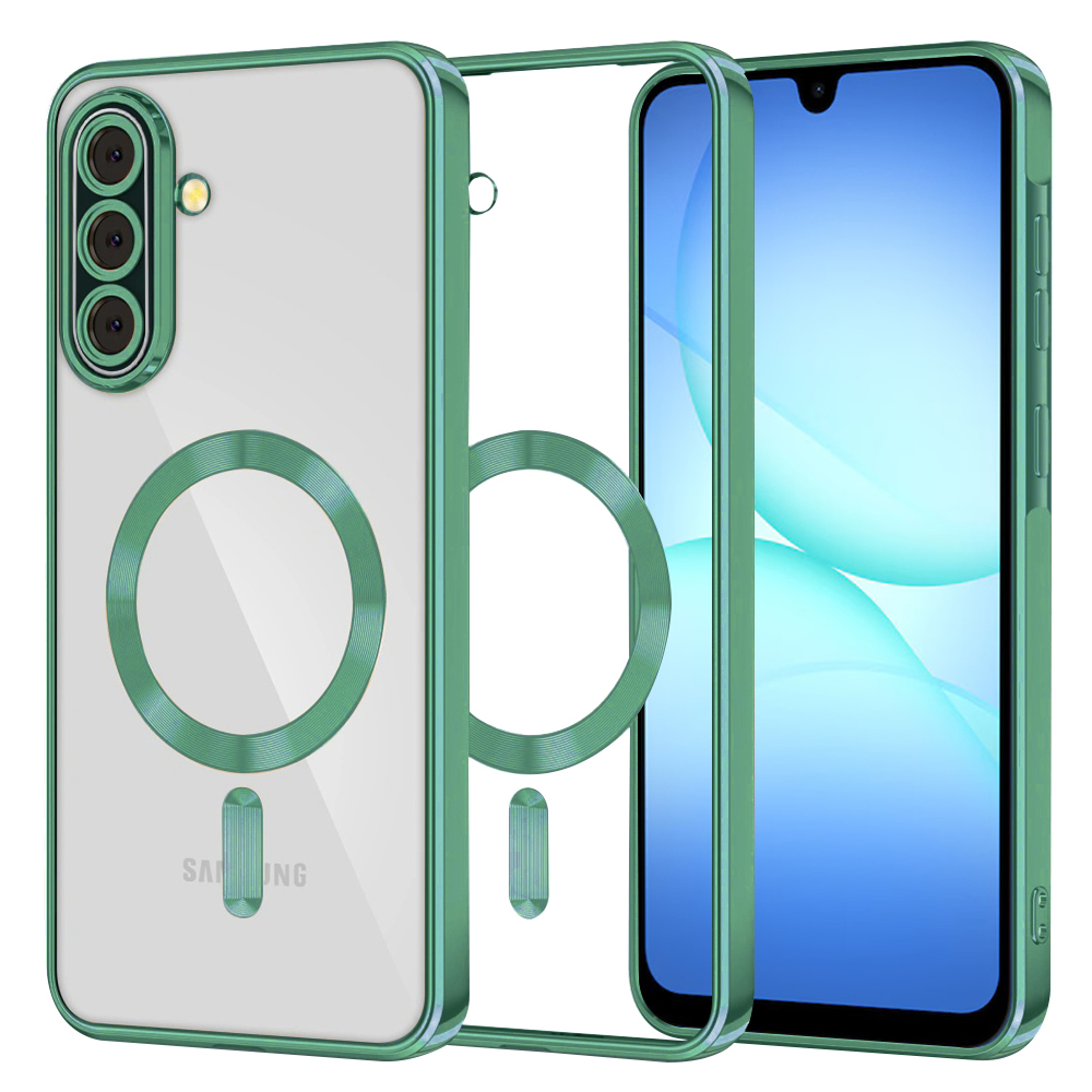 Techsuit Luxury Crystal MagSafe pro Samsung Galaxy A17 5G A17 4G světle zelená