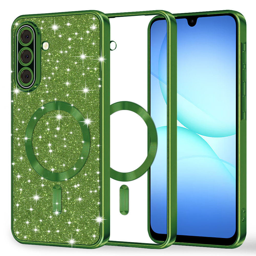 Techsuit Luxury Glitter MagSafe pro Samsung Galaxy A17 5G / A17 4G tmavě zelená
