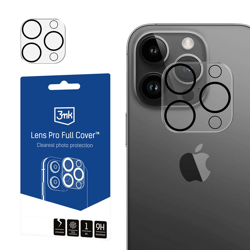 3mk Lens Pro Full Cover iPhone 15 Pro iPhone 15 Pro Max průhledný