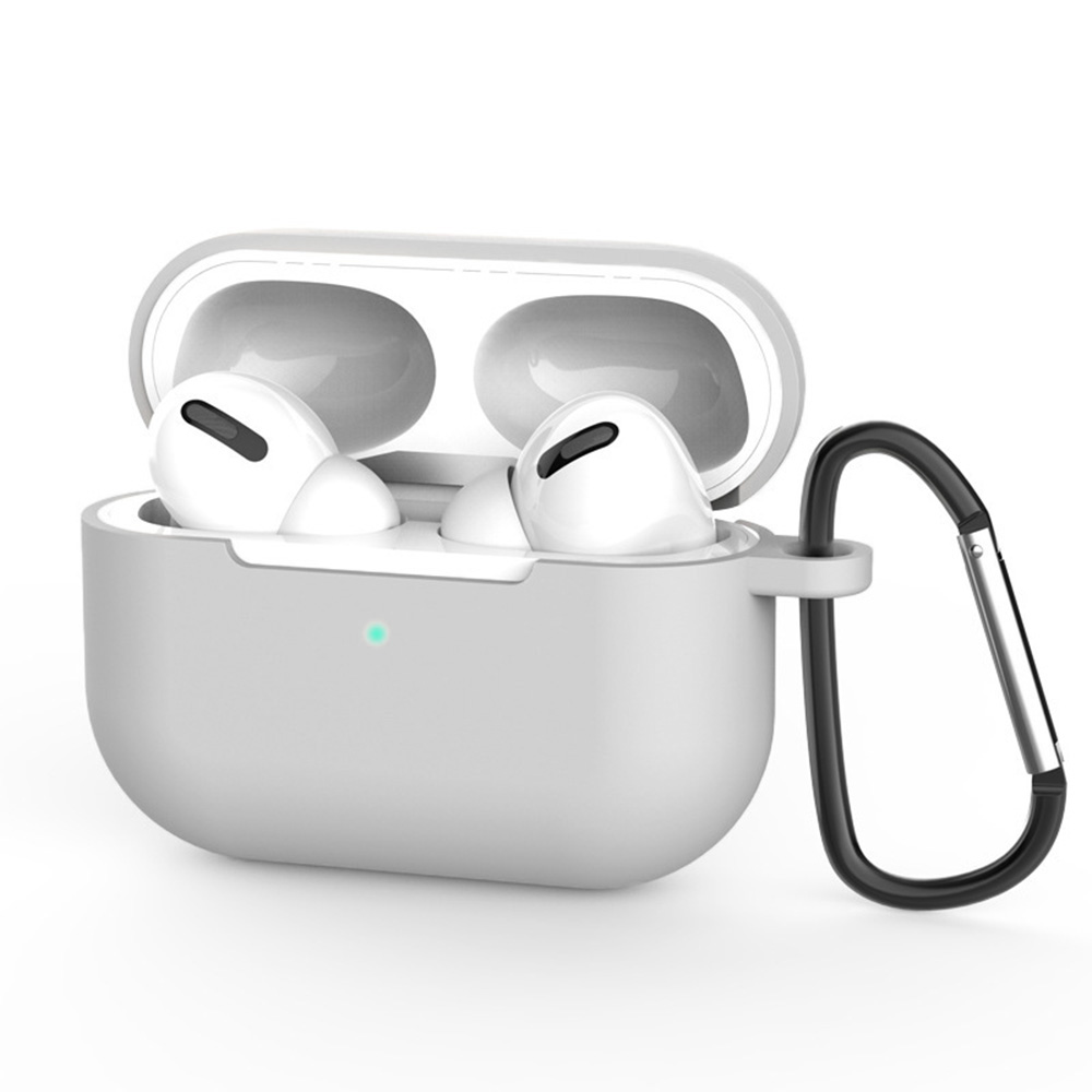 Techsuit silikonové pouzdro pro AirPods Pro 3 hladký ultratenký materiál světle šedá
