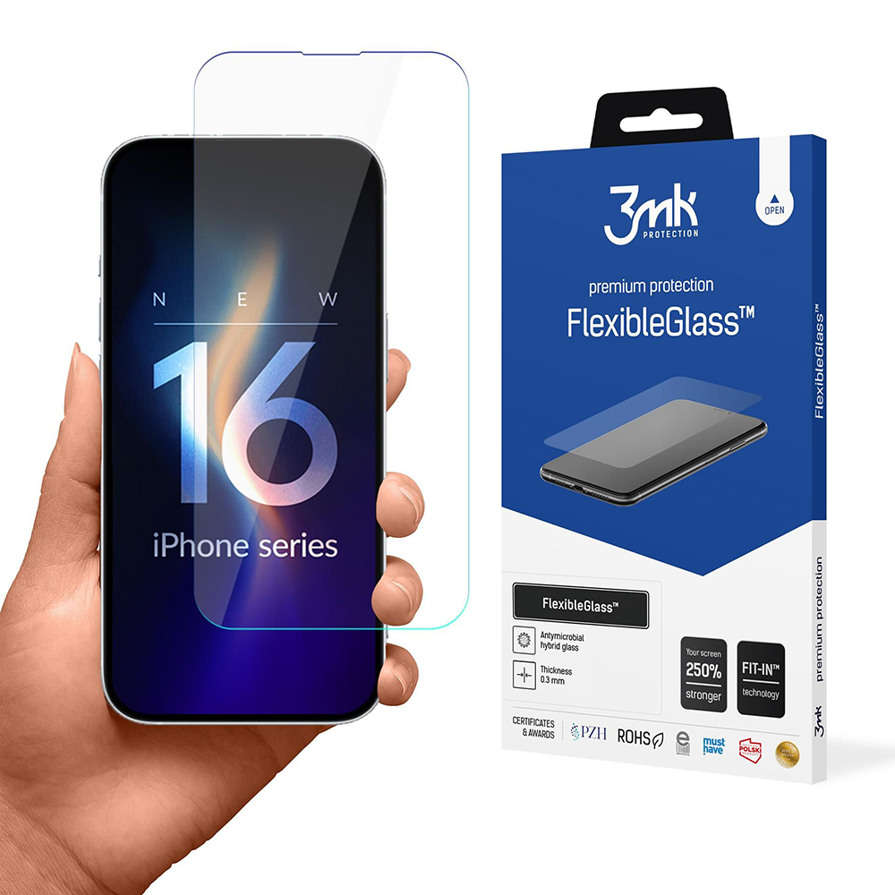 3mk FlexibleGlass pro iPhone 16 průhledný