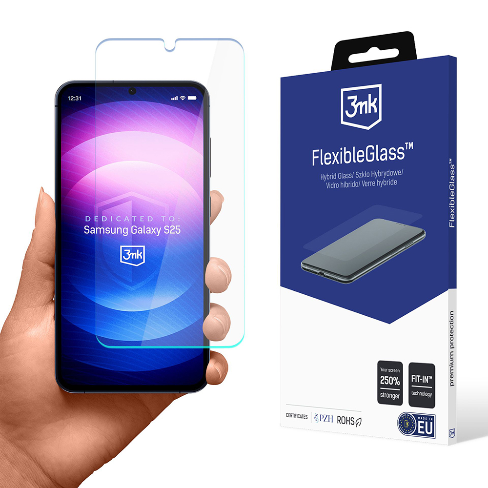 3mk FlexibleGlass Samsung Galaxy S25 průhledné sklo