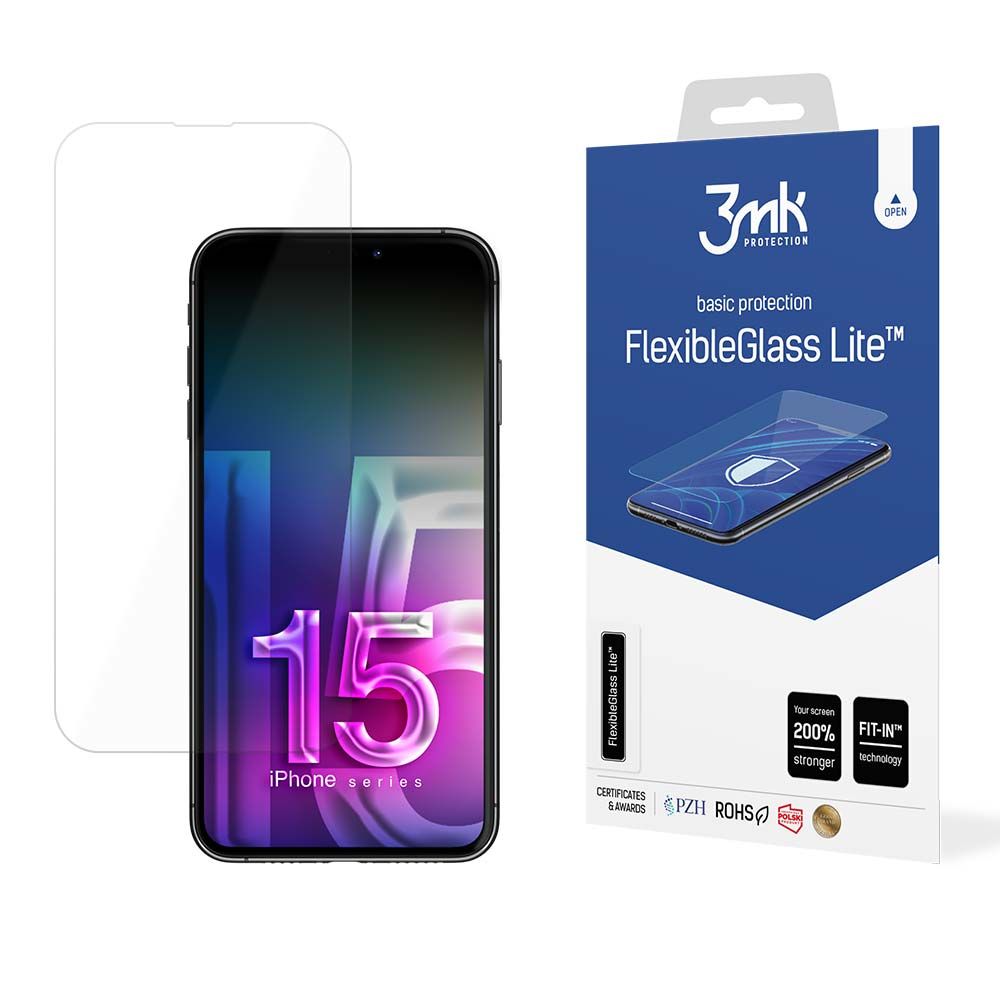 3mk FlexibleGlass Lite iPhone 15 průhledné sklo
