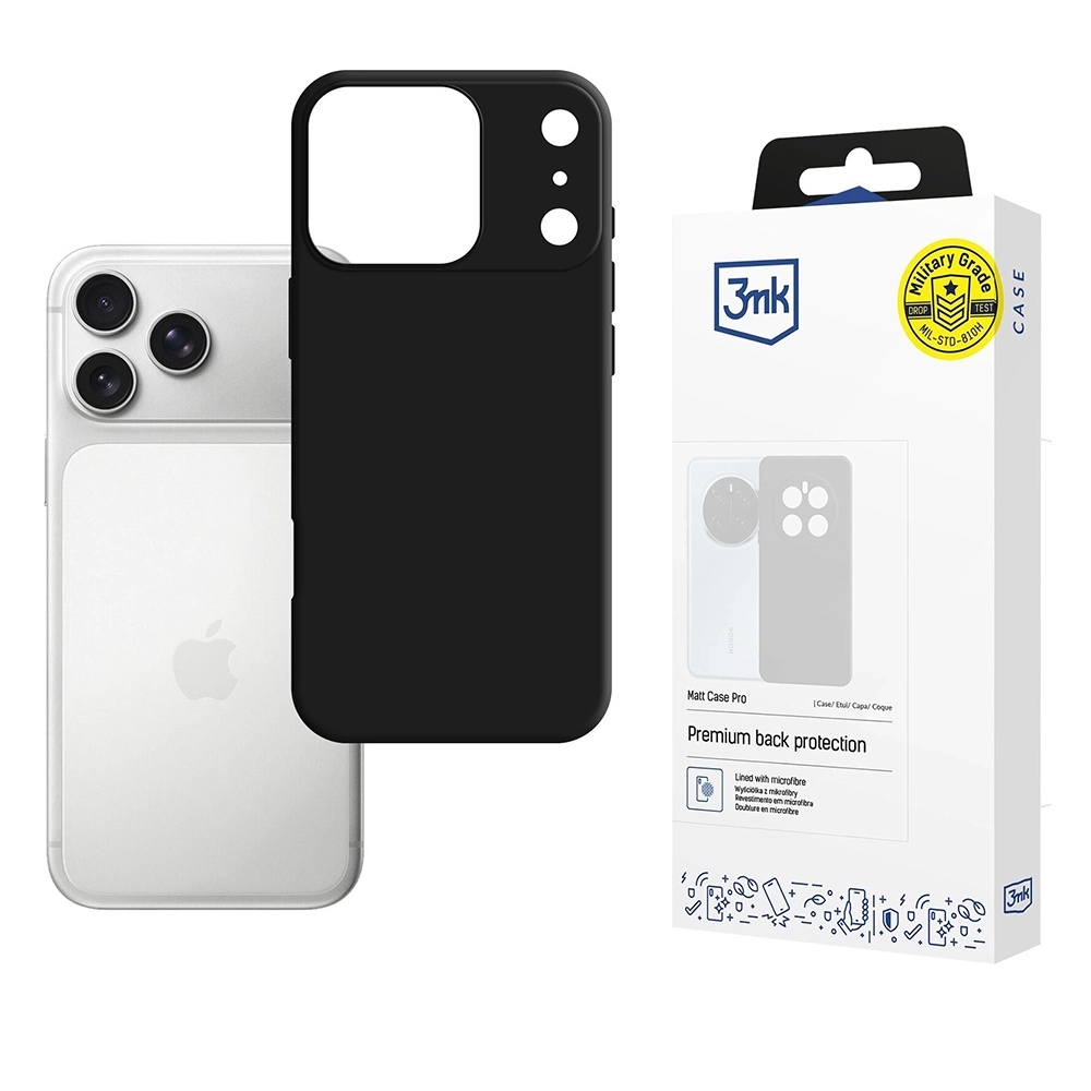 3mk Matt Case Pro pro iPhone 17 Pro Max černý
