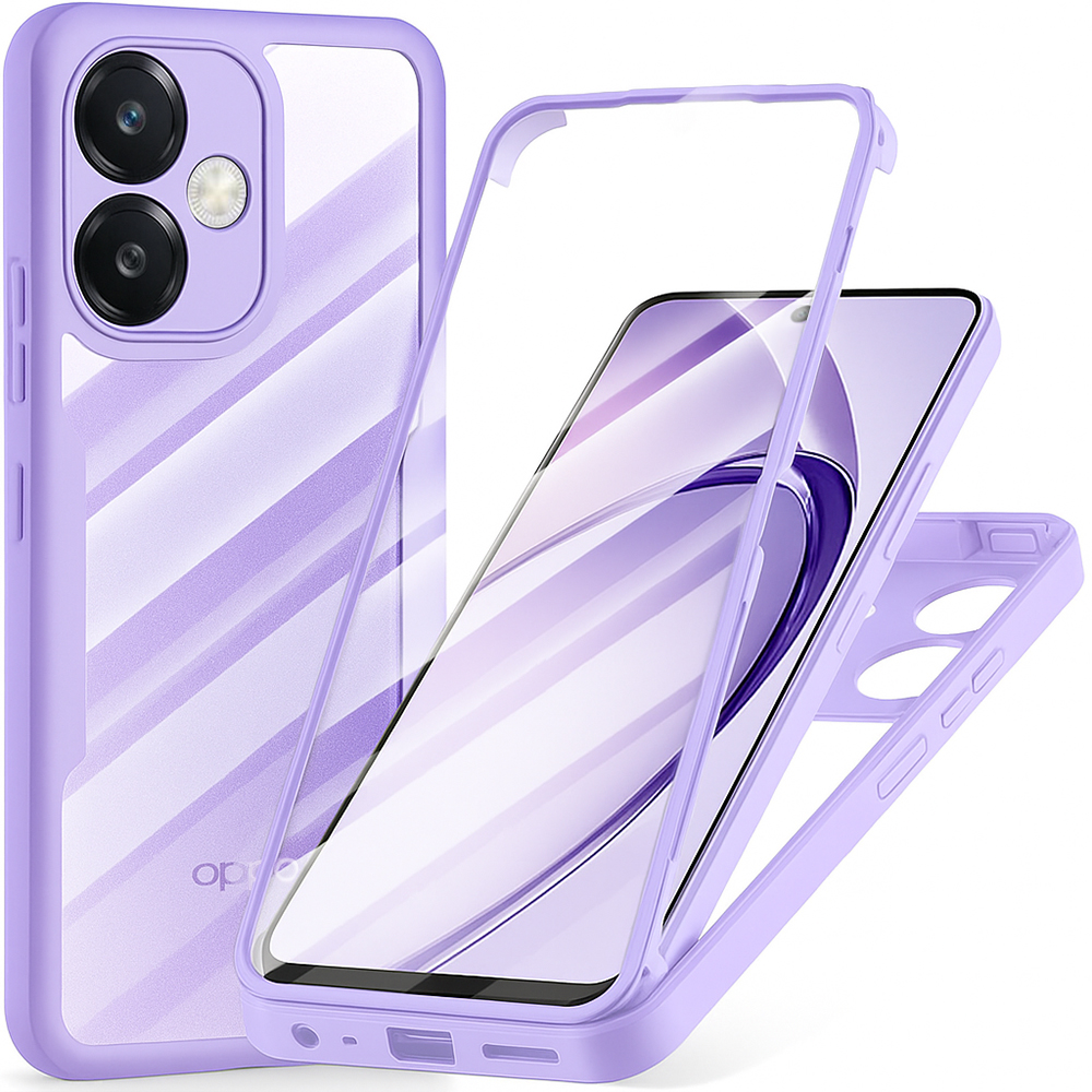 Techsuit ColorVerse 360 Series + Ochranné sklo Oppo A40 4G A60 5G Fialová