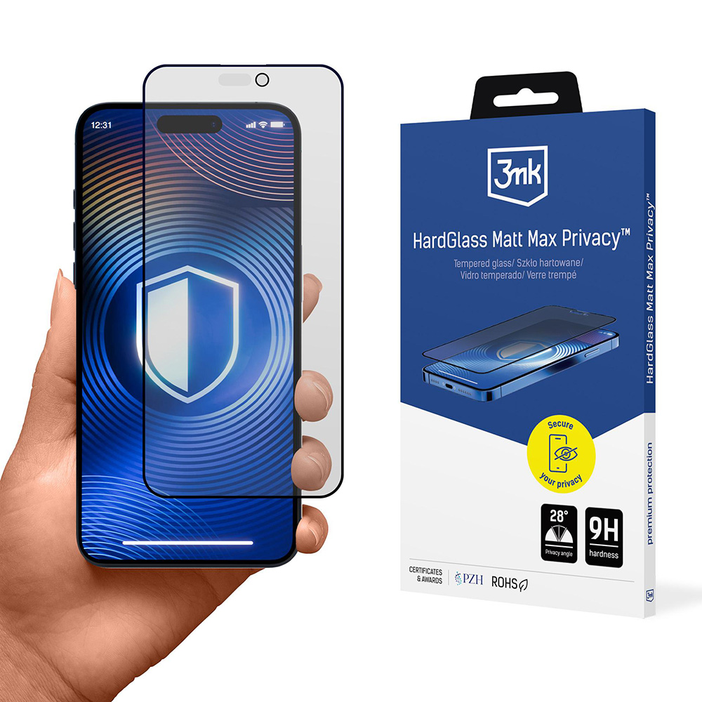 3mk HardGlass Matt Max tvrzené sklo na displej iPhone 17 Pro Privacy