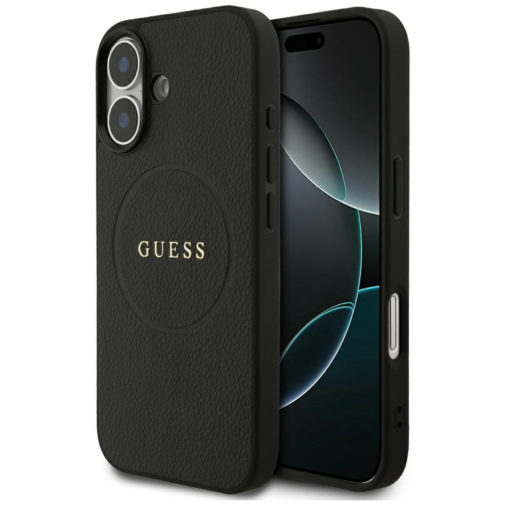 Guess Grained Gold Ring MagSafe GUHMP17SPGHSMMK iPhone 17 Černá