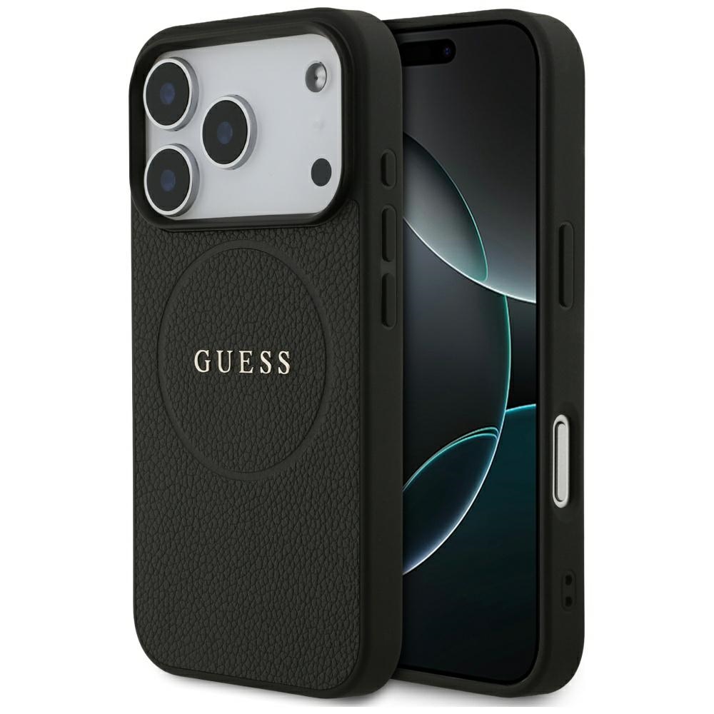 Guess Grained Gold Ring MagSafe GUHMP17LPGHSMMK iPhone 17 Pro Černá