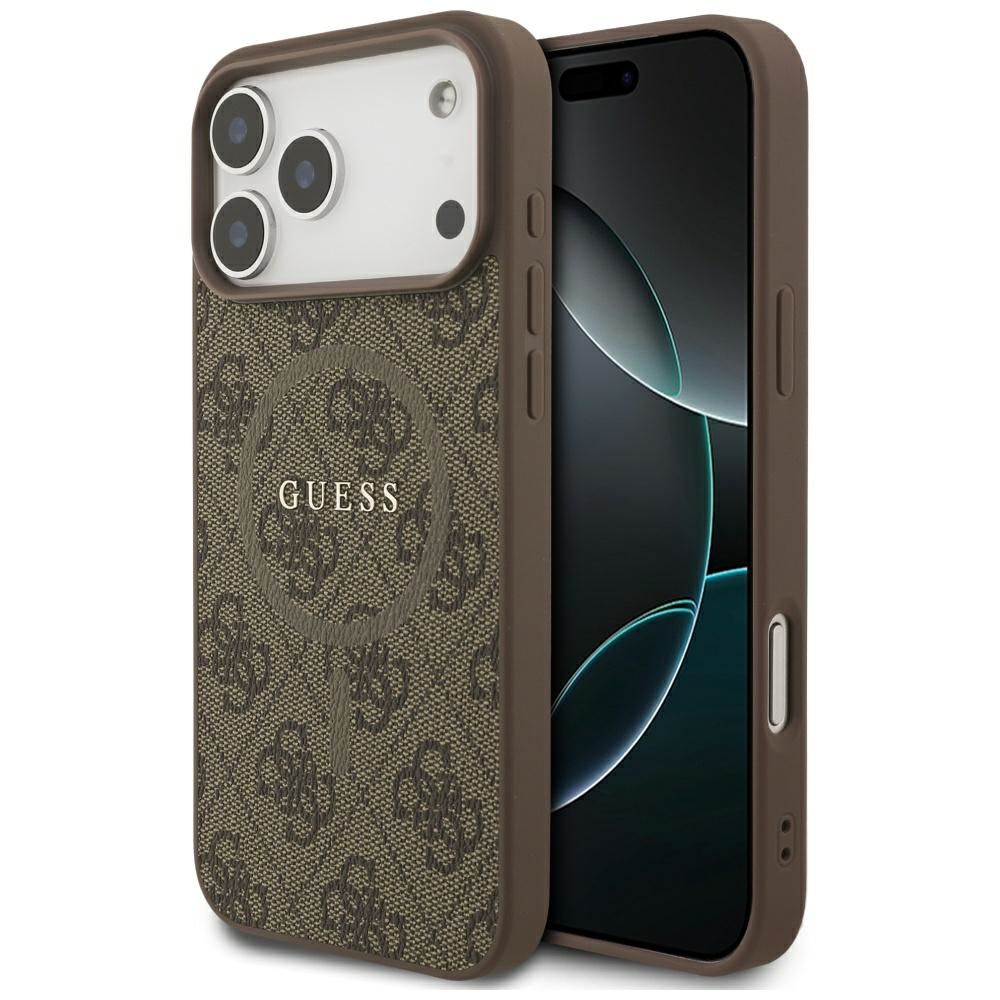 Guess 4G Ring Classic Logo MagSafe iPhone 17 Pro hnědý