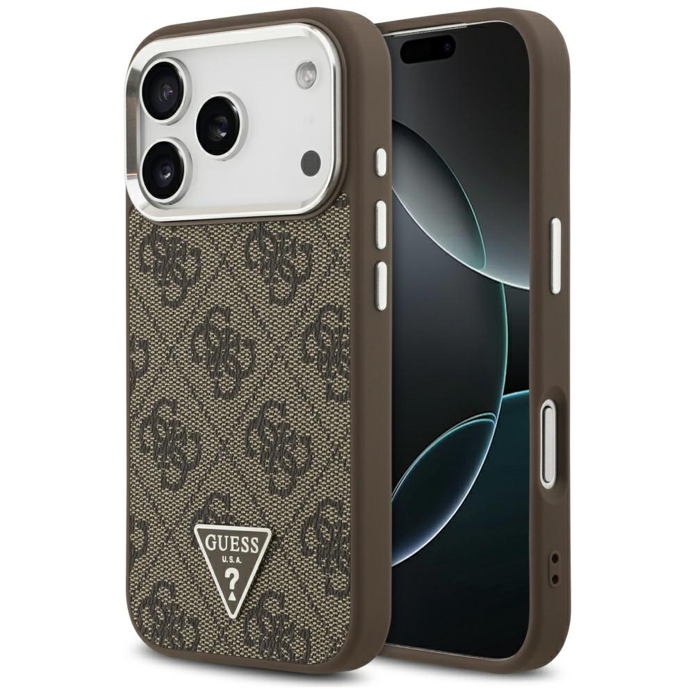 Guess Hardcase 4G Triangle Logo MagSafe iPhone 17 Pro hnědý
