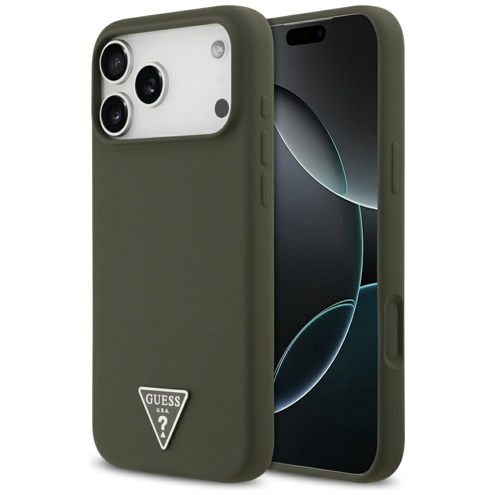 Guess Silicone Triangle Logo MagSafe iPhone 17 Pro Max Khaki