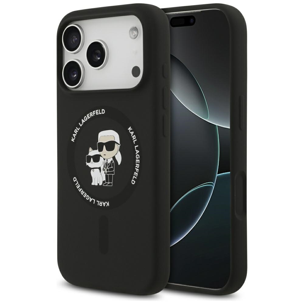 Karl Lagerfeld Silicone Ring MagSafe iPhone 17 Pro Max černá Karl&Choupette
