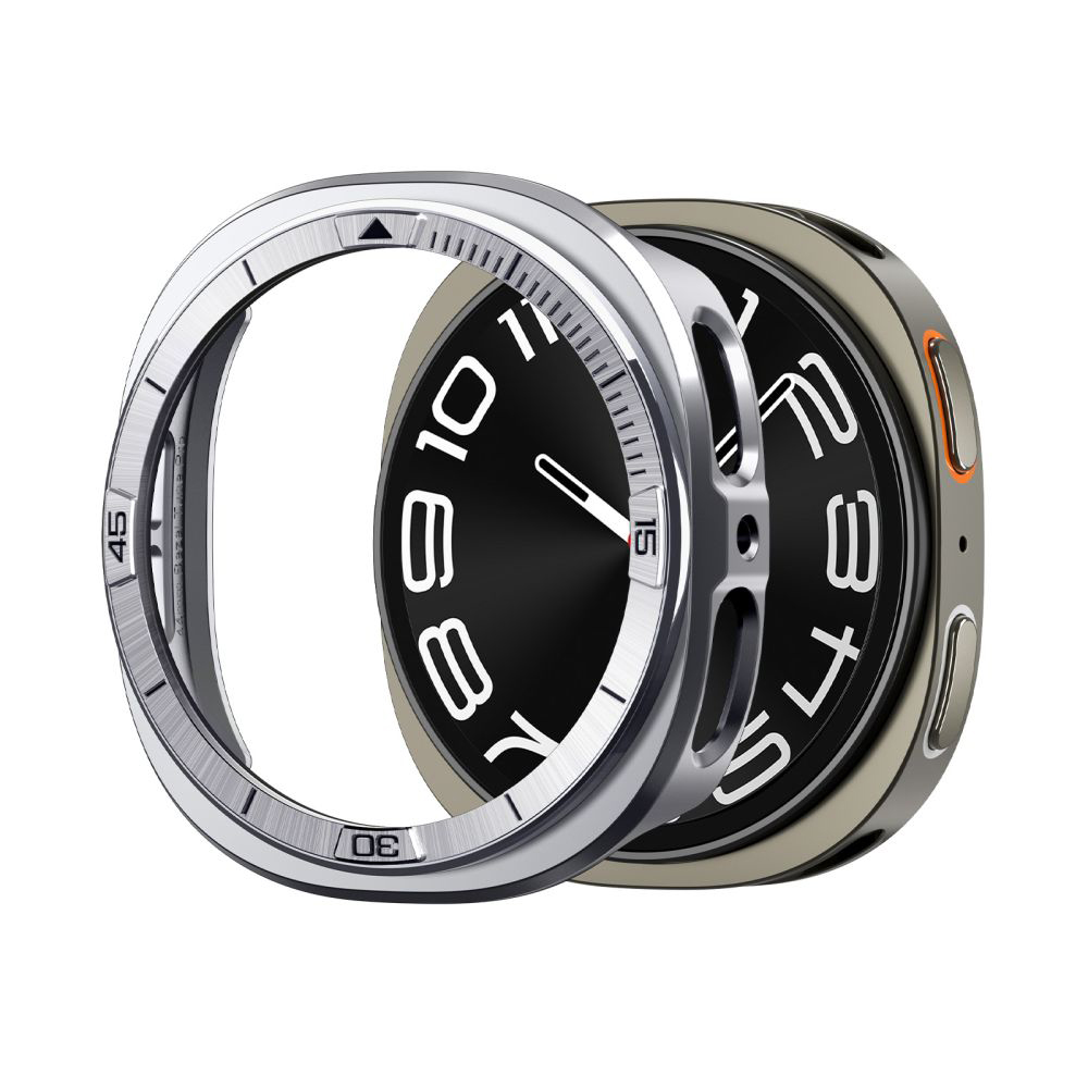 Spigen Bezel Tune Pro Pilot pro Samsung Galaxy Watch8 44mm nerezová ocel stříbrná