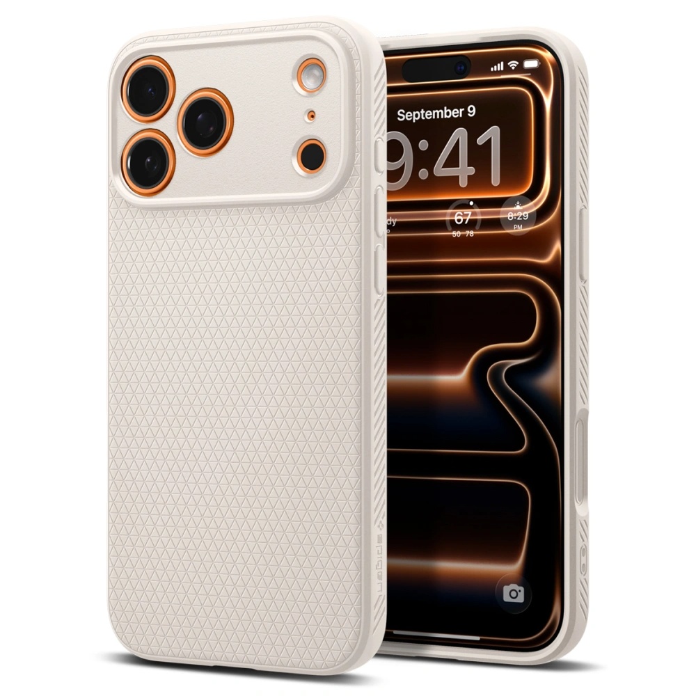 Spigen Liquid Air pro iPhone 17 Pro v přírodní titanové barvě