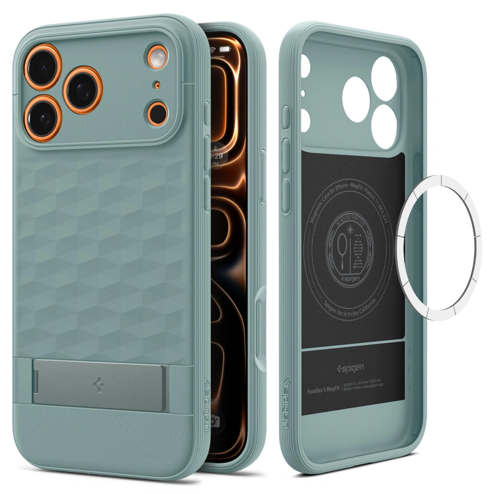 Spigen Caseology Parallax "S" MagSafe pro iPhone 17 Pro Max v šalvějové zelené