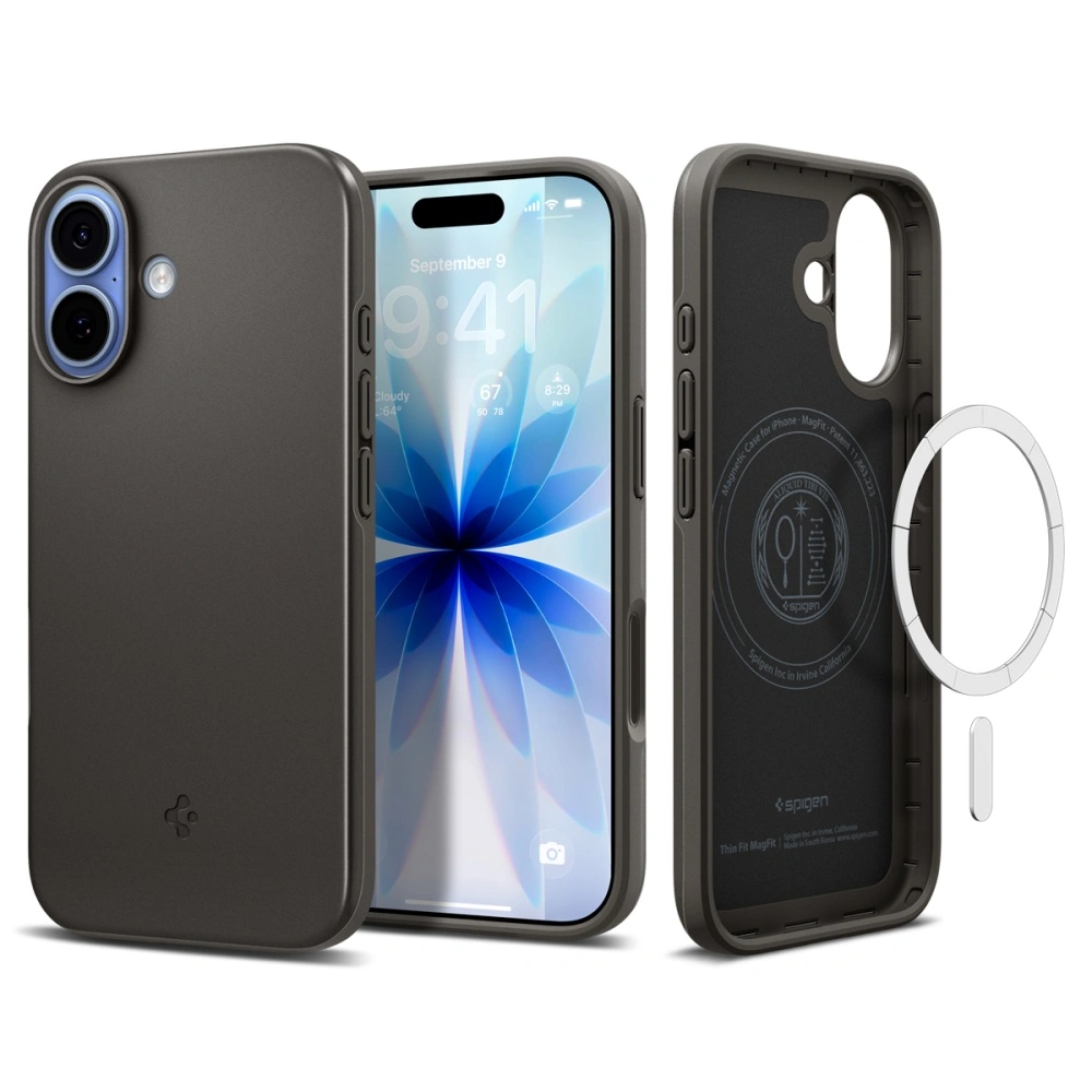 Spigen Thin Fit MagSafe pro iPhone 17 v barvě gunmetal