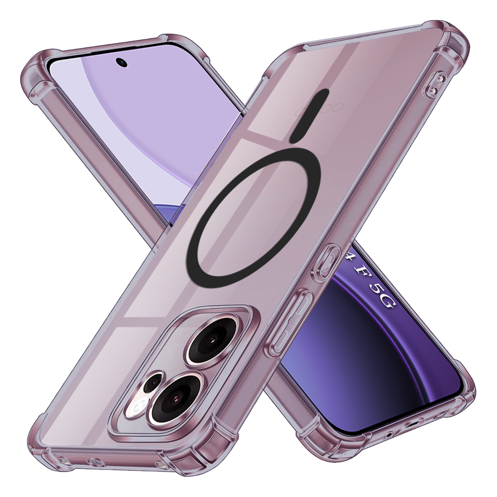 Techsuit Shockproof průhledný silikon MagSafe pro Oppo Reno14 F / Reno14 FS 5G kouřově černý
