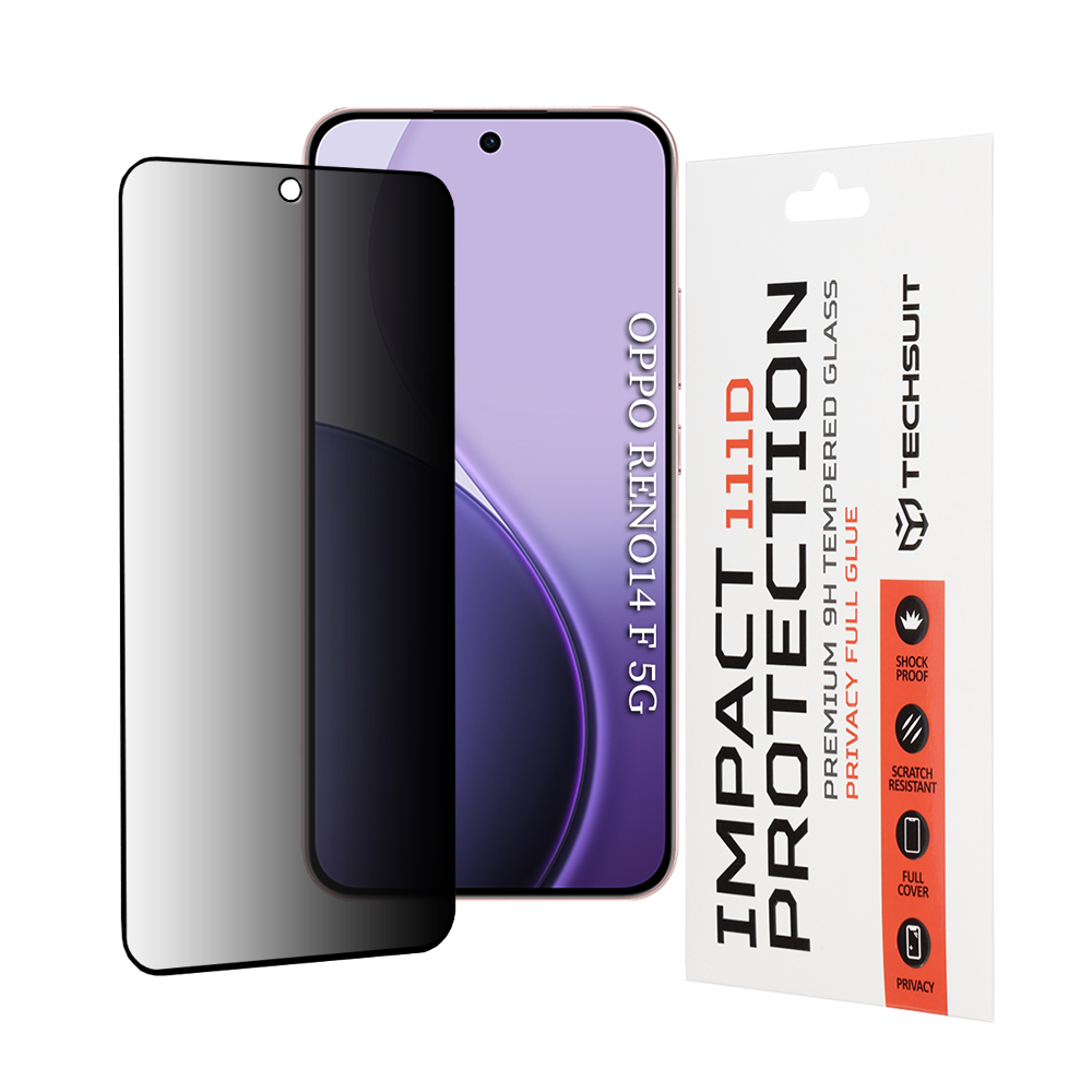 Ochranné sklo Techsuit 111D Privacy Full Glue pro Oppo Reno14 F/FS 5G černé