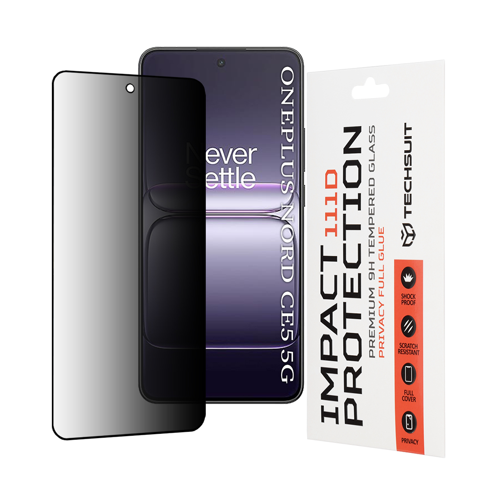Ochranné sklo Techsuit 111D Privacy Full Glue pro OnePlus Nord CE5 černé