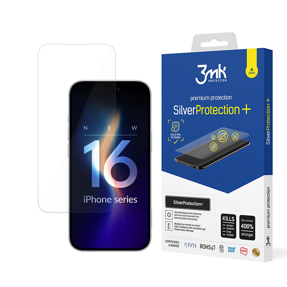 3mk SilverProtection+ Ochranná fólie iPhone 16 Průhledná