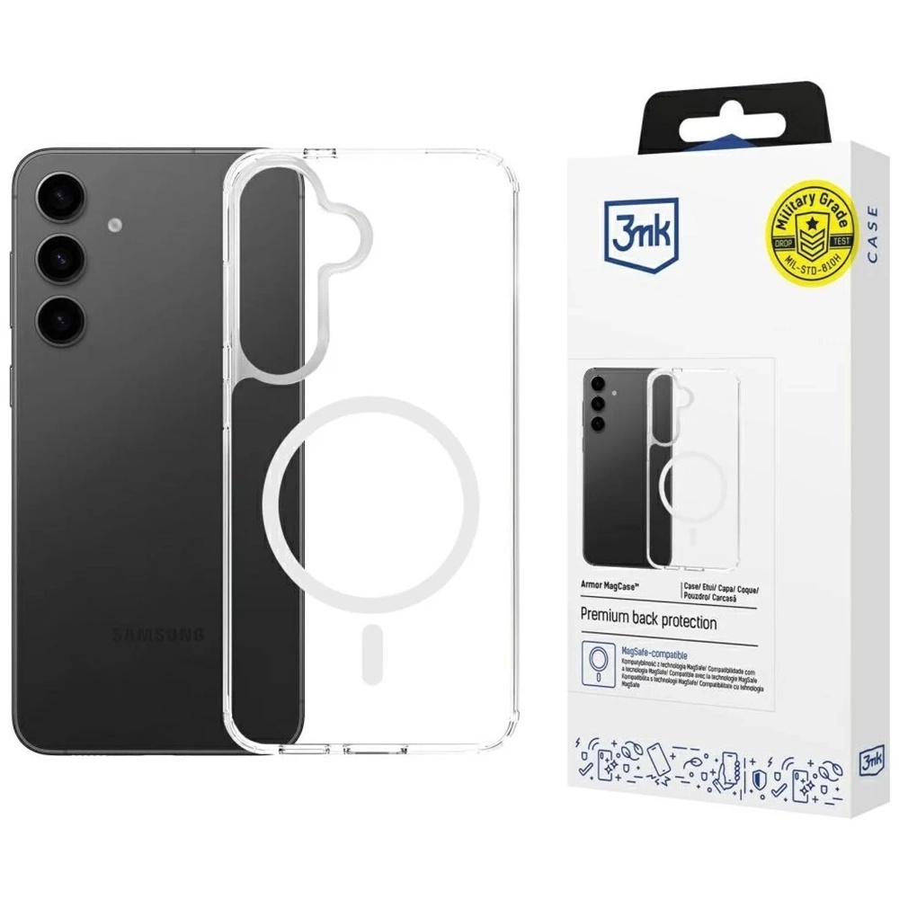 3mk Armor MagCase Samsung Galaxy S25 S24 Průhledný