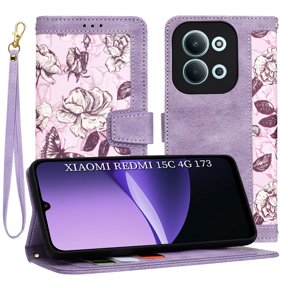 Pouzdro Techsuit FlipCraft pro Xiaomi Redmi 15C 4G/5G Tajemná fialová